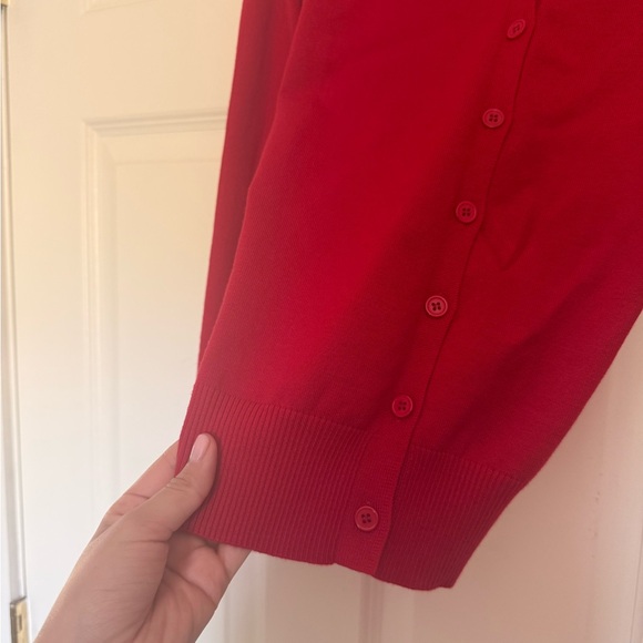 Red Button-Up Cardigan - Picture 3 of 3